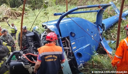  Duas pessoas morrem em queda de helicóptero no interior de São Paulo